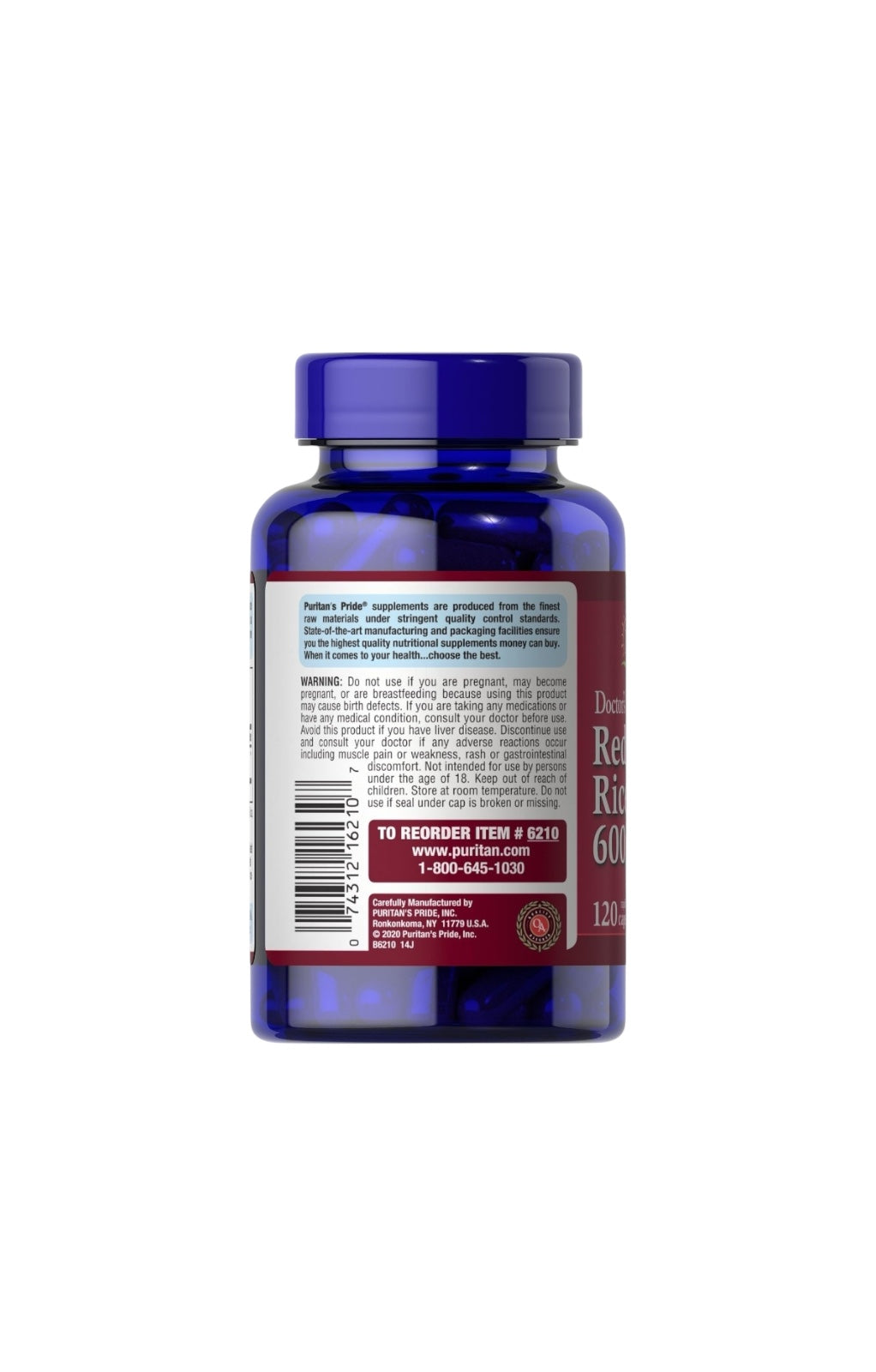 Red Yeast Rice 600 mg – 60 Cápsulas Vegetales