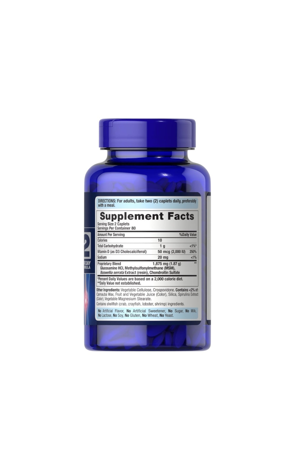 Advanced Glucosamine Chondroitin MSM con Vitamina D3 – 160 Tabletas Recubiertas