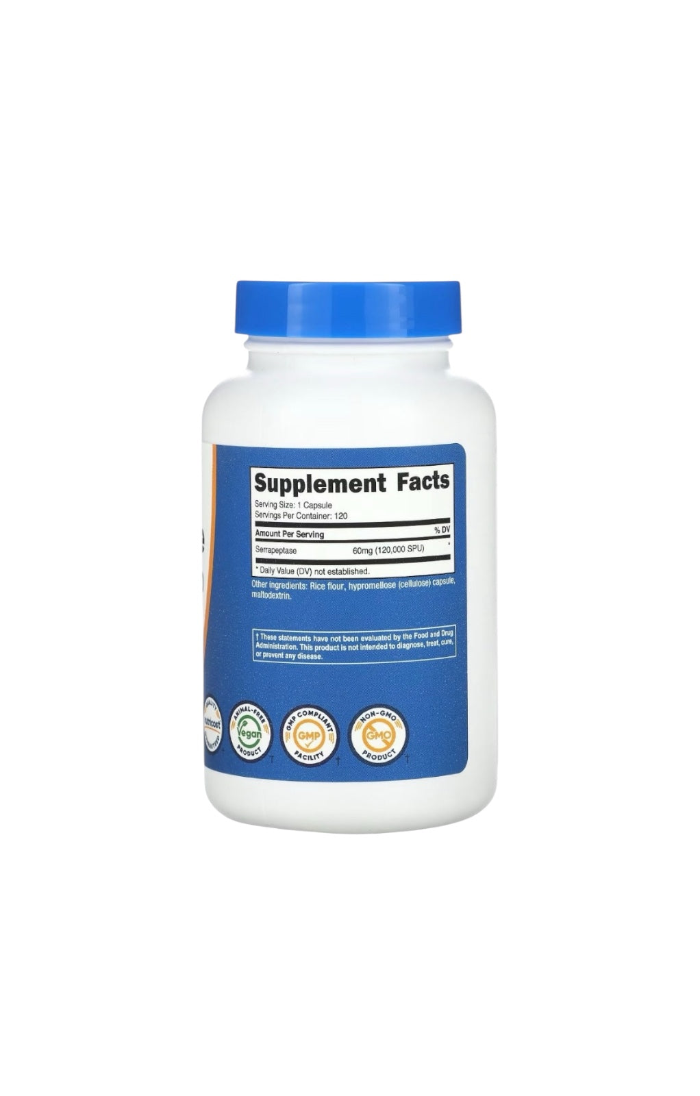 Serrapeptase 120,000 SPU – 120 Cápsulas | Nutricost