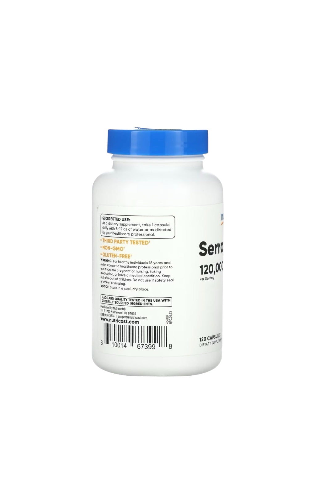 Serrapeptase 120,000 SPU – 120 Cápsulas | Nutricost