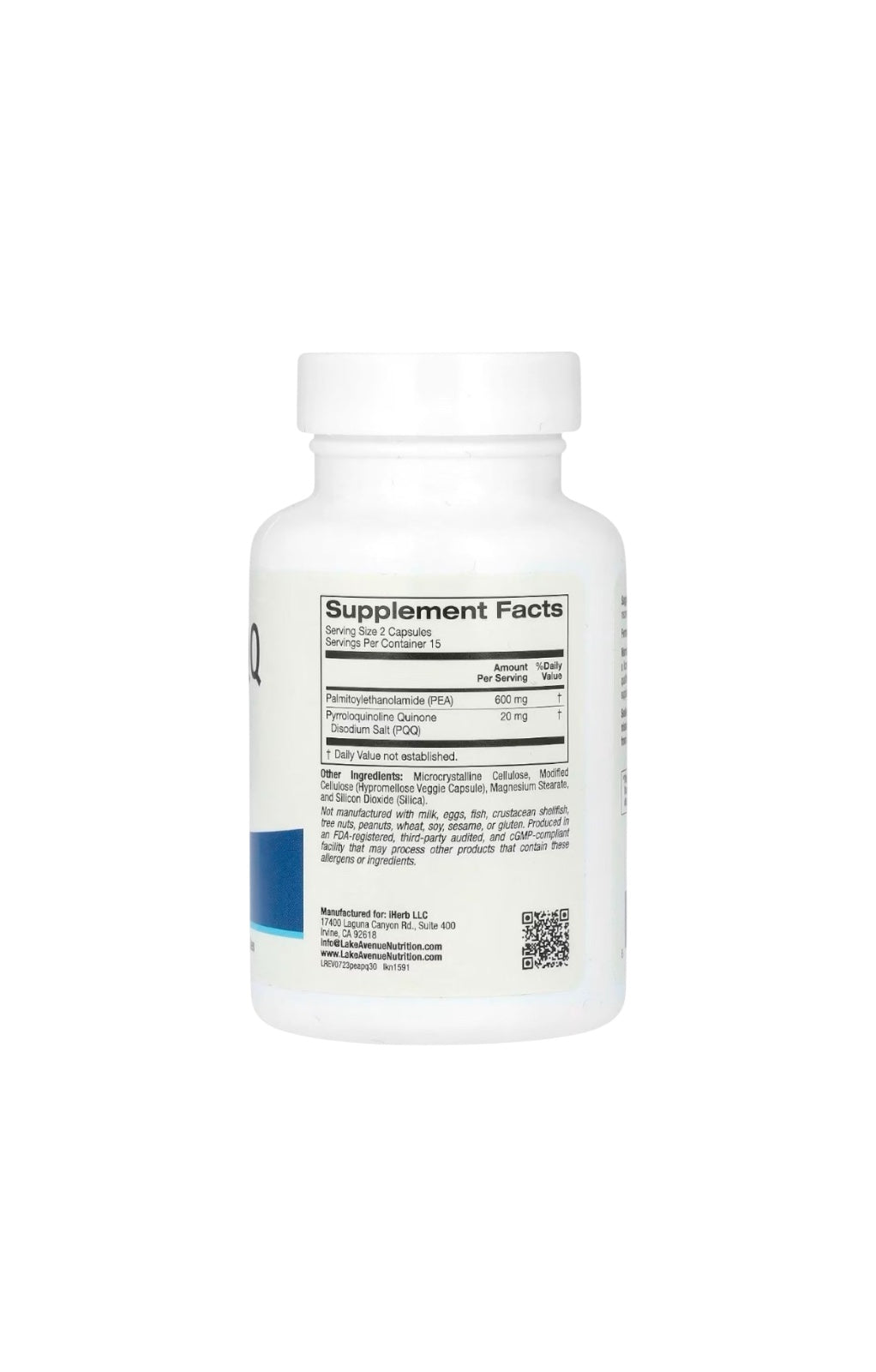 PEA with PQQ – 30 Cápsulas Vegetales | Lake Avenue Nutrition