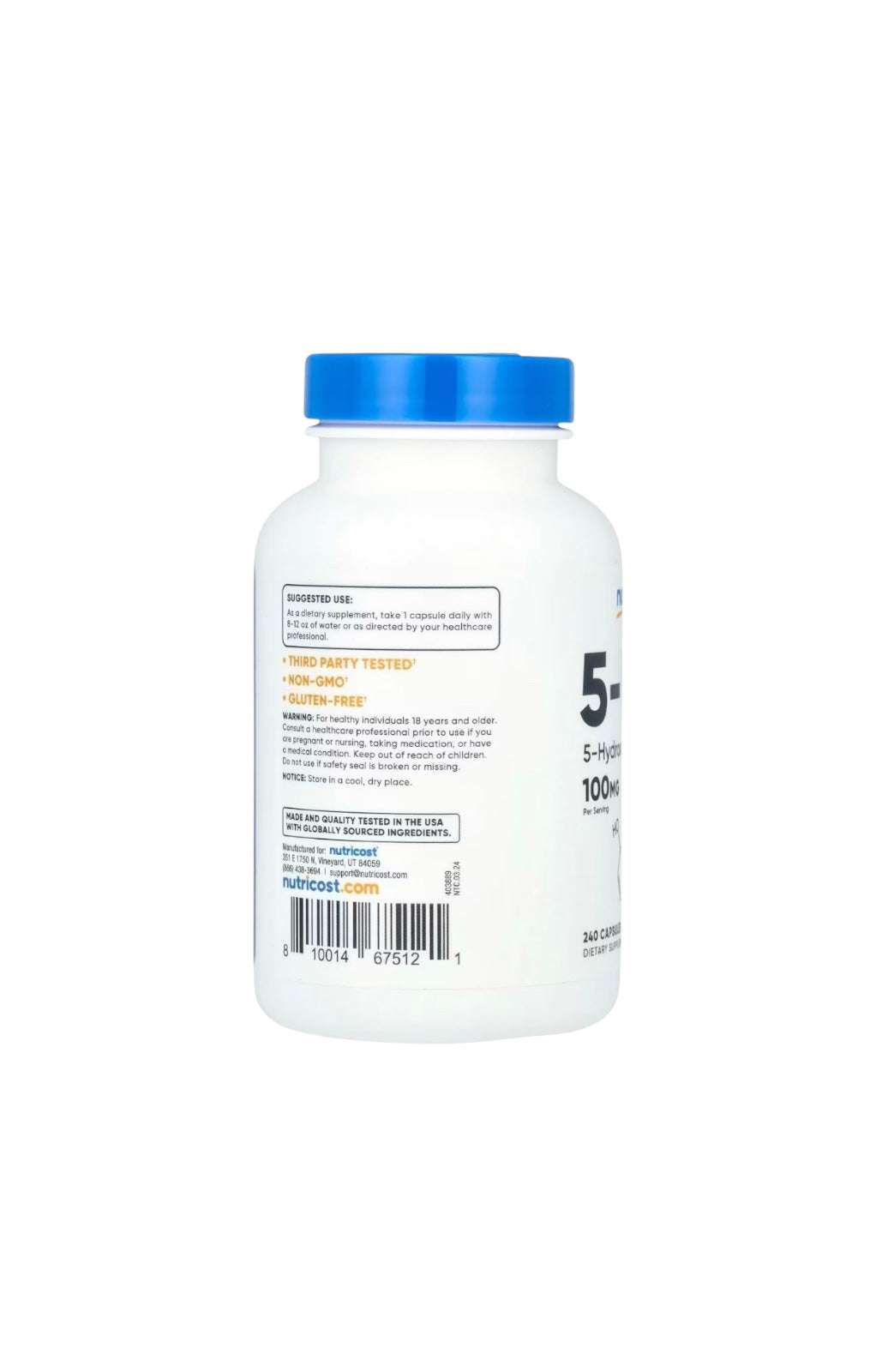 5-HTP 100 mg – 240 Cápsulas | Nutricost
