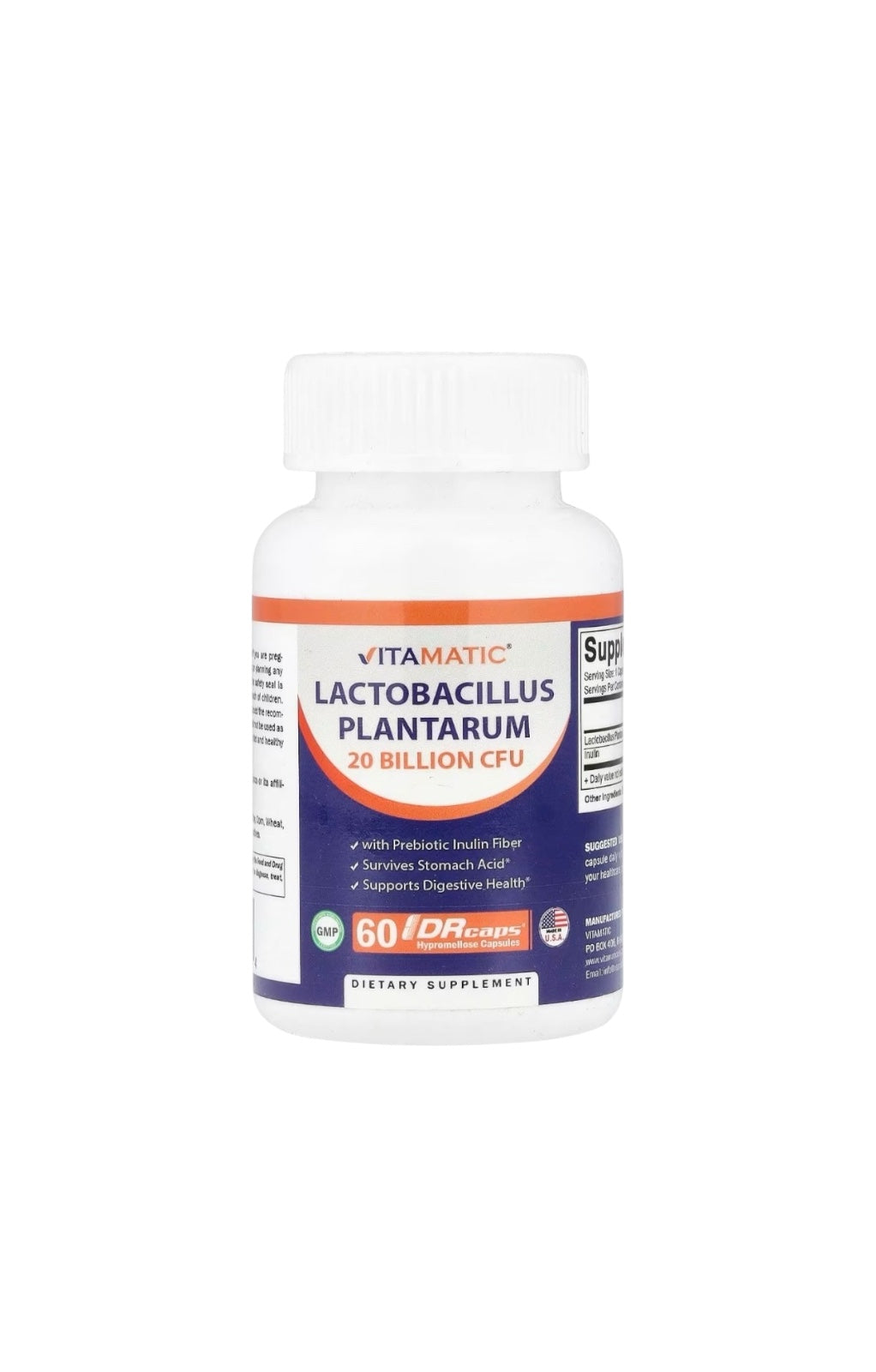 Lactobacillus Plantarum 20 Billion CFU – Vitamatic | Refuerza tu salud digestiva y equilibrio intestinal