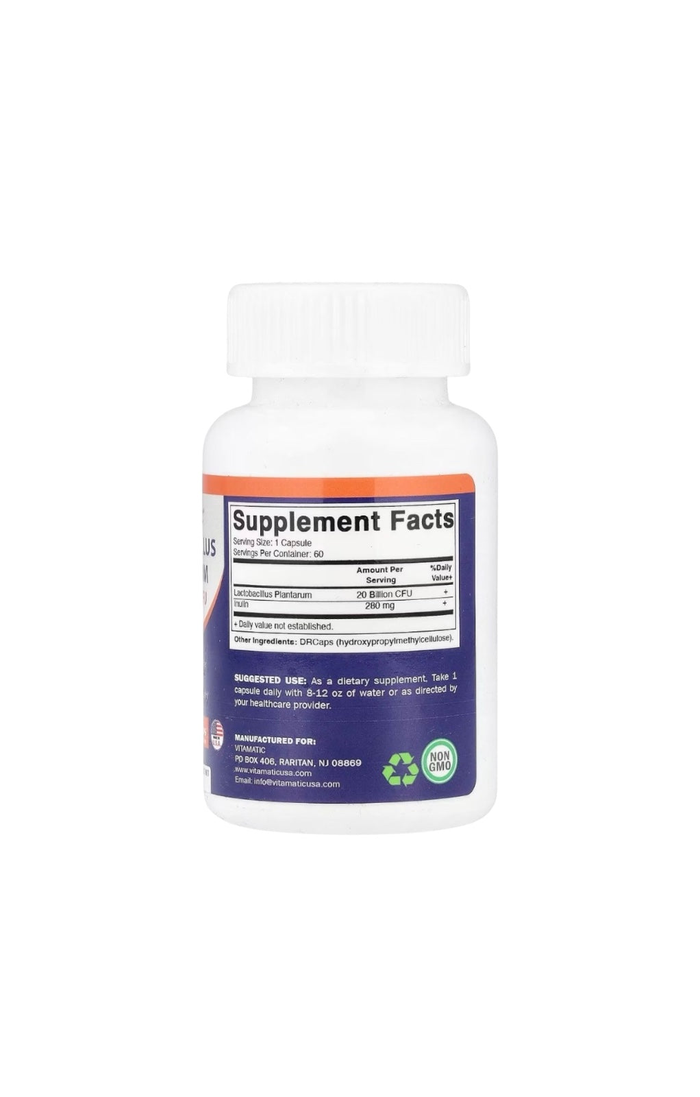 Lactobacillus Plantarum 20 Billion CFU – Vitamatic | Refuerza tu salud digestiva y equilibrio intestinal